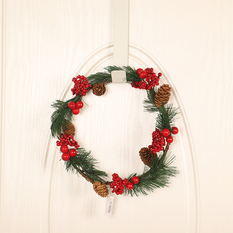 Christmas Red Pine Wreath - HOMYEA