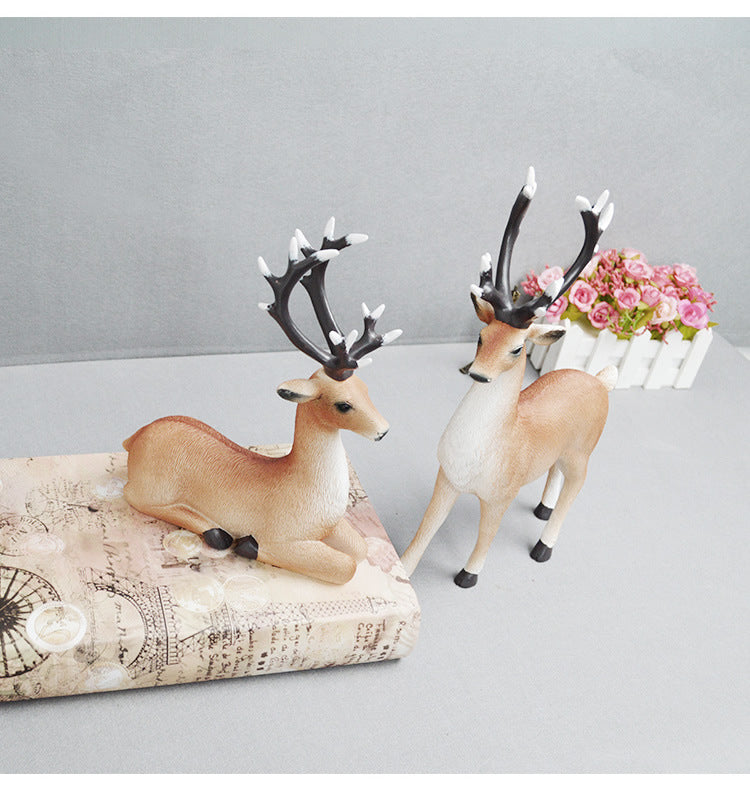 Resin Elk Sculpture-A Pair - HOMYEA