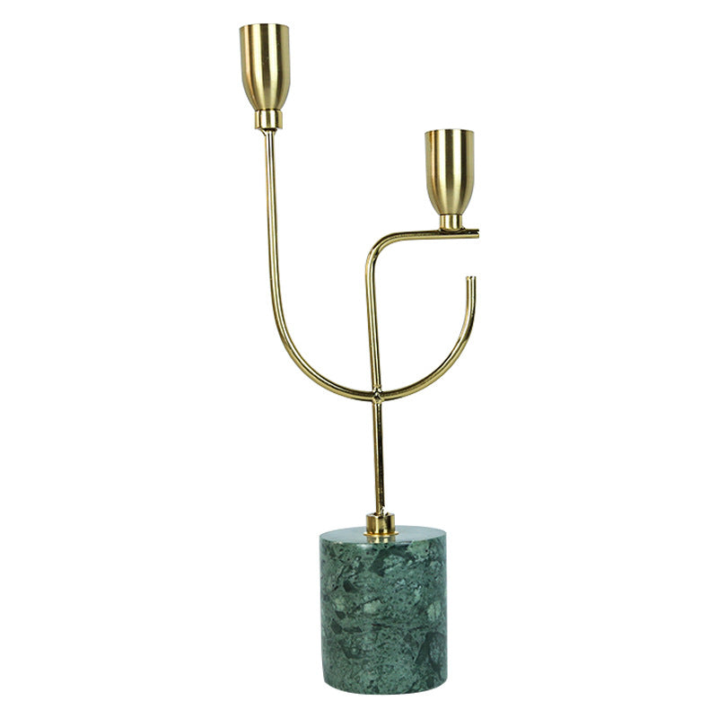 Modern Marble Metal Candlestick - HOMYEA