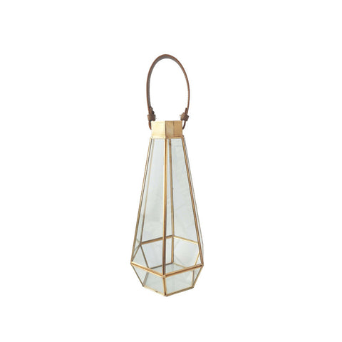 Modern Golden Brass Glass Leather Wind Lamp - HOMYEA