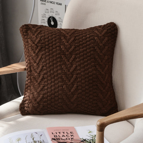 Fishbone Pattern Square Pillows - HOMYEA