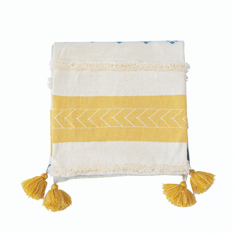 Fringe Lace Geometry Blanket - HOMYEA