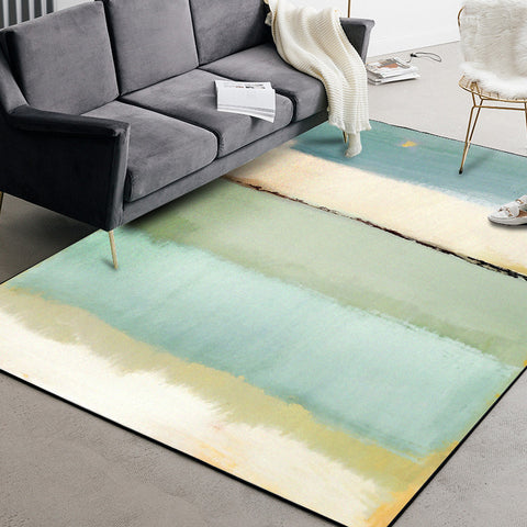 Watercolor Green Polyester Rugs - HOMYEA