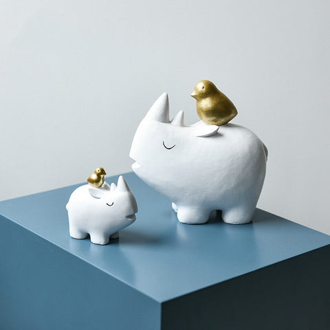 Rhinoceros Resin Sculpture - HOMYEA