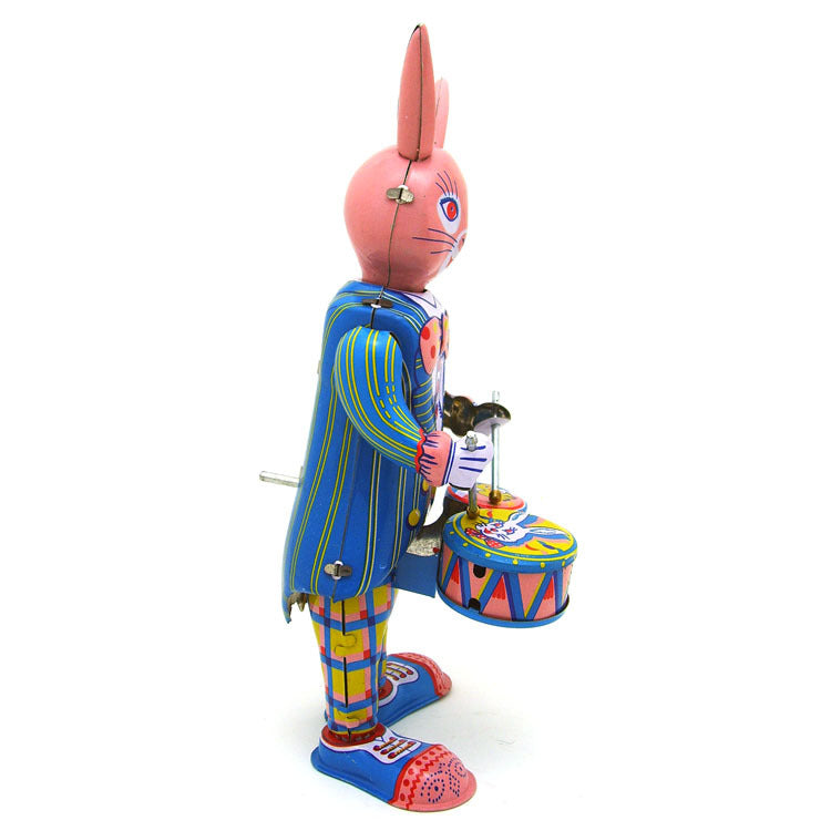 Nostalgic Tin Rabbit Drumming Wind-up Toy - HOMYEA