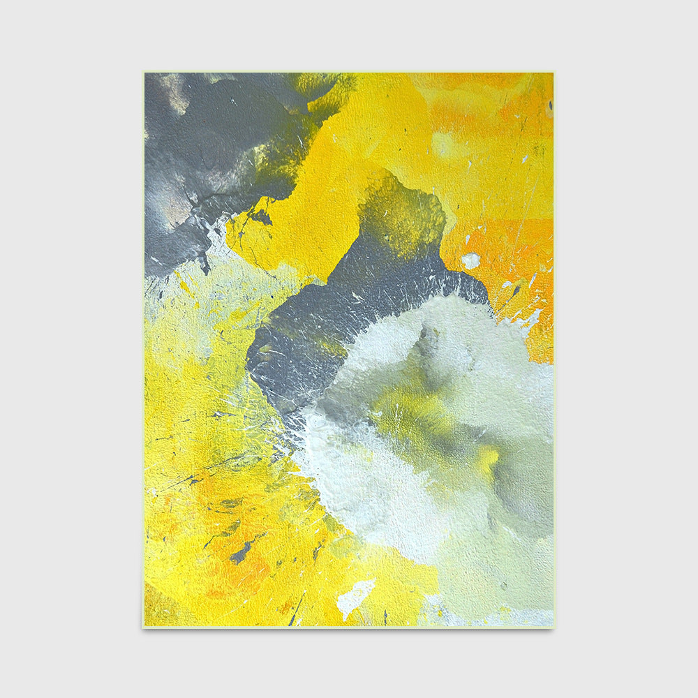 Watercolor Yellow and Gray Rectangular Rugs - HOMYEA