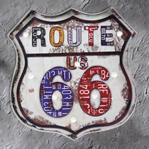 Retro Metal Route 66 Wall Lights - HOMYEA