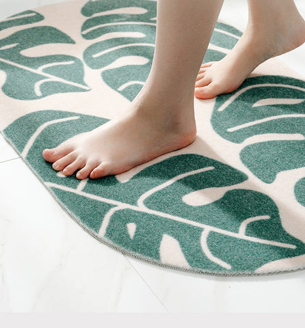 Oval Leaf Front Door Rugs - HOMYEA