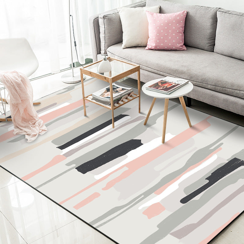 Stripe Polyester Rugs - HOMYEA