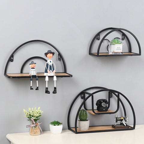 Iron Semicircle Wall Shelves - HOMYEA