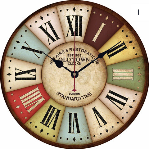 Vintage Wooden Wall Clock - HOMYEA