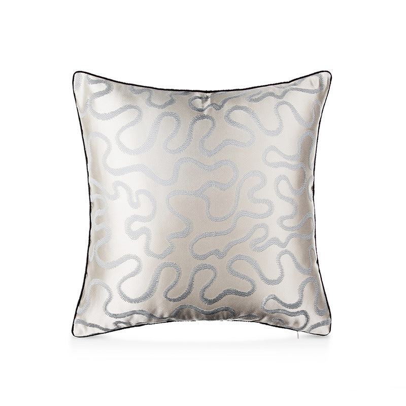 Solid-color Geometric Polyester Pillow Cover - HOMYEA