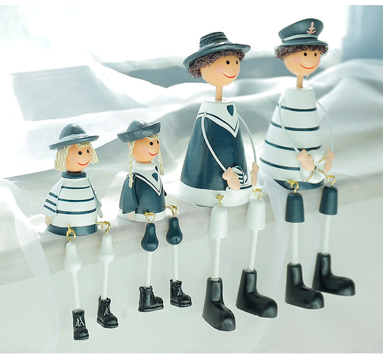 Wooden Navy Dropfoot Doll-a Set - HOMYEA