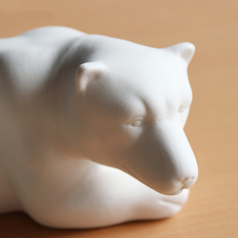 White Ceramic Bear Sculpture - HOMYEA