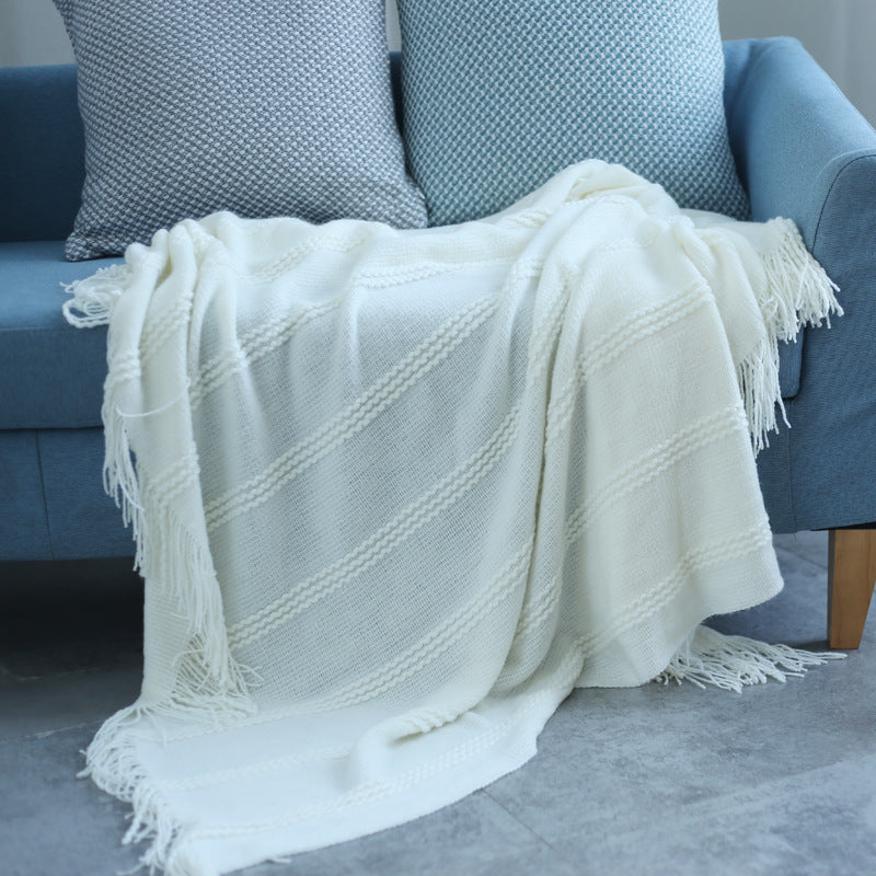 Fringe Lace Warm Blanket - HOMYEA