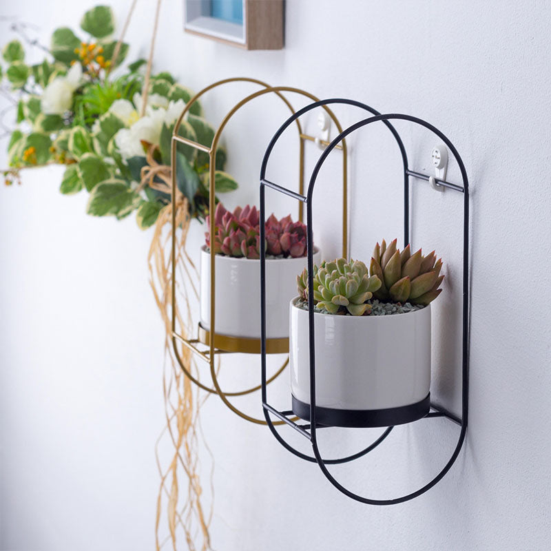 Iron Ellipse Wall Vases - HOMYEA