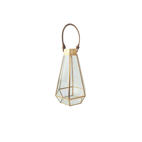 Modern Golden Brass Glass Leather Wind Lamp - HOMYEA