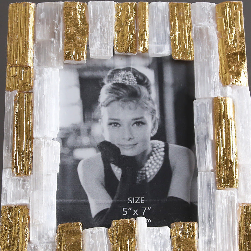 Creative Fashion Light Luxury Golden Spar Photo Frame - HOMYEA