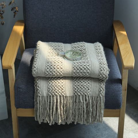 Fringe Lace Rectangle Blanket - HOMYEA