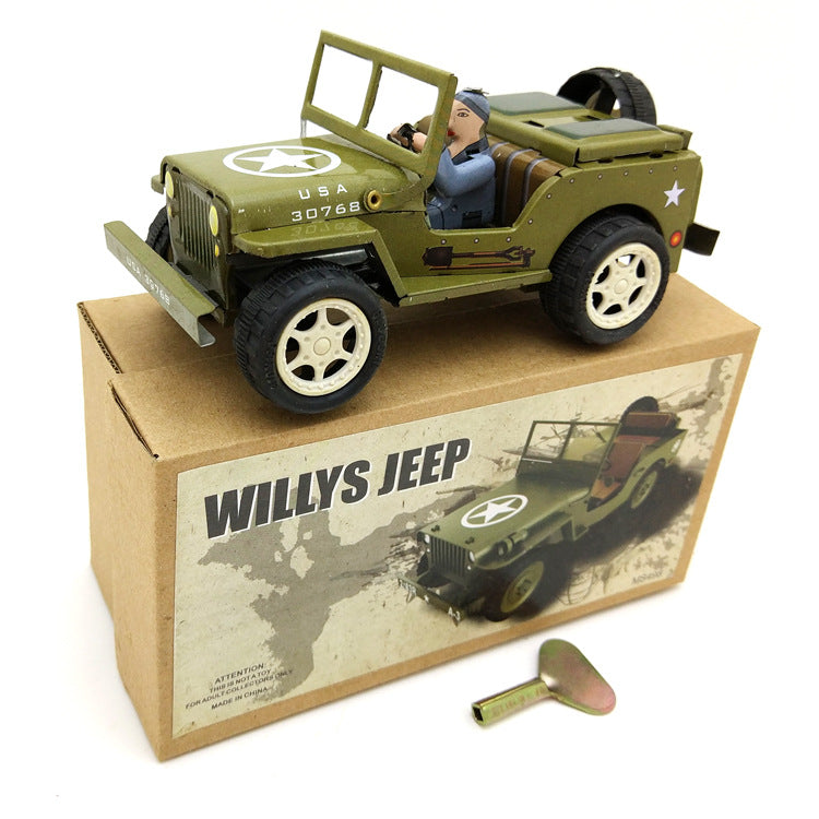 Personalized Retro Jeep Tin Wind-up Toy - HOMYEA