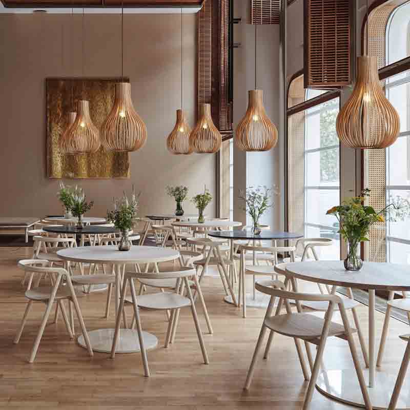 Dining Room Wooden Dripping Pendants - HOMYEA