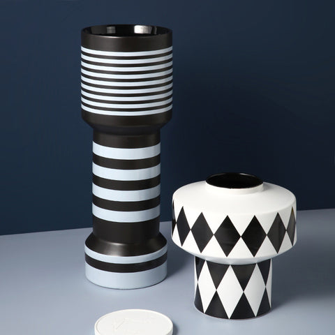 Simple Geometric Decal Ceramic Vases - HOMYEA