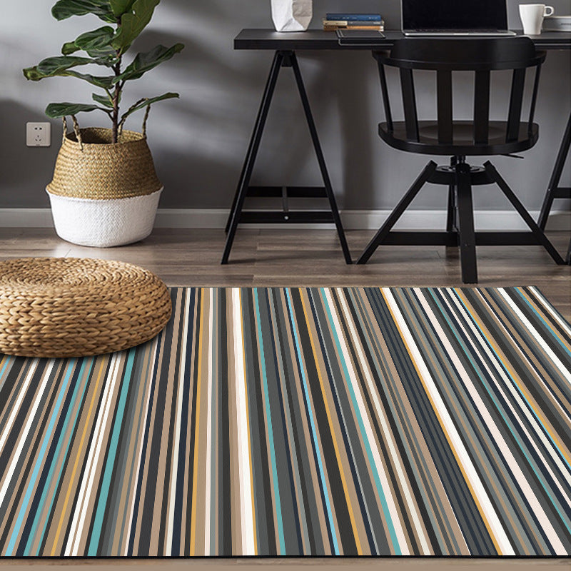 Striped Rectangular Rugs - HOMYEA