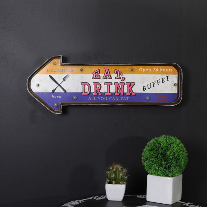 Vintage Metal Signage LED Lights - HOMYEA