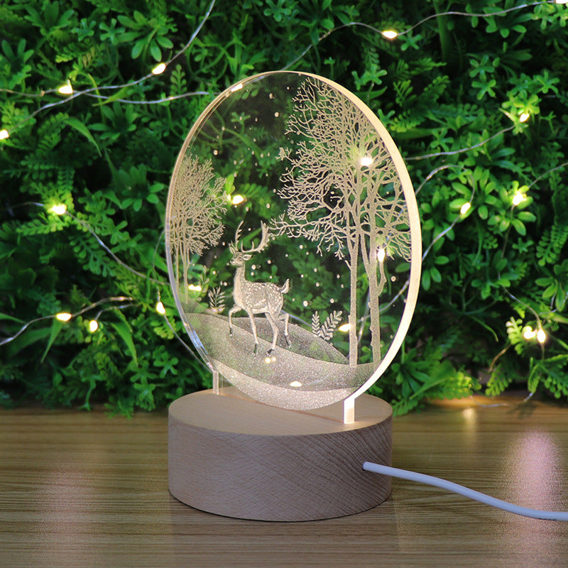 3D Creative Elk Night Light - HOMYEA