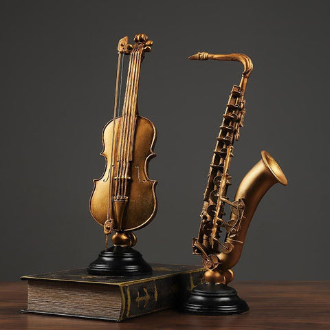 Retro Musical Instrument Sculpture - HOMYEA