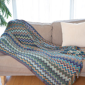 Bohemia Knitting Rectangle Blanket - HOMYEA