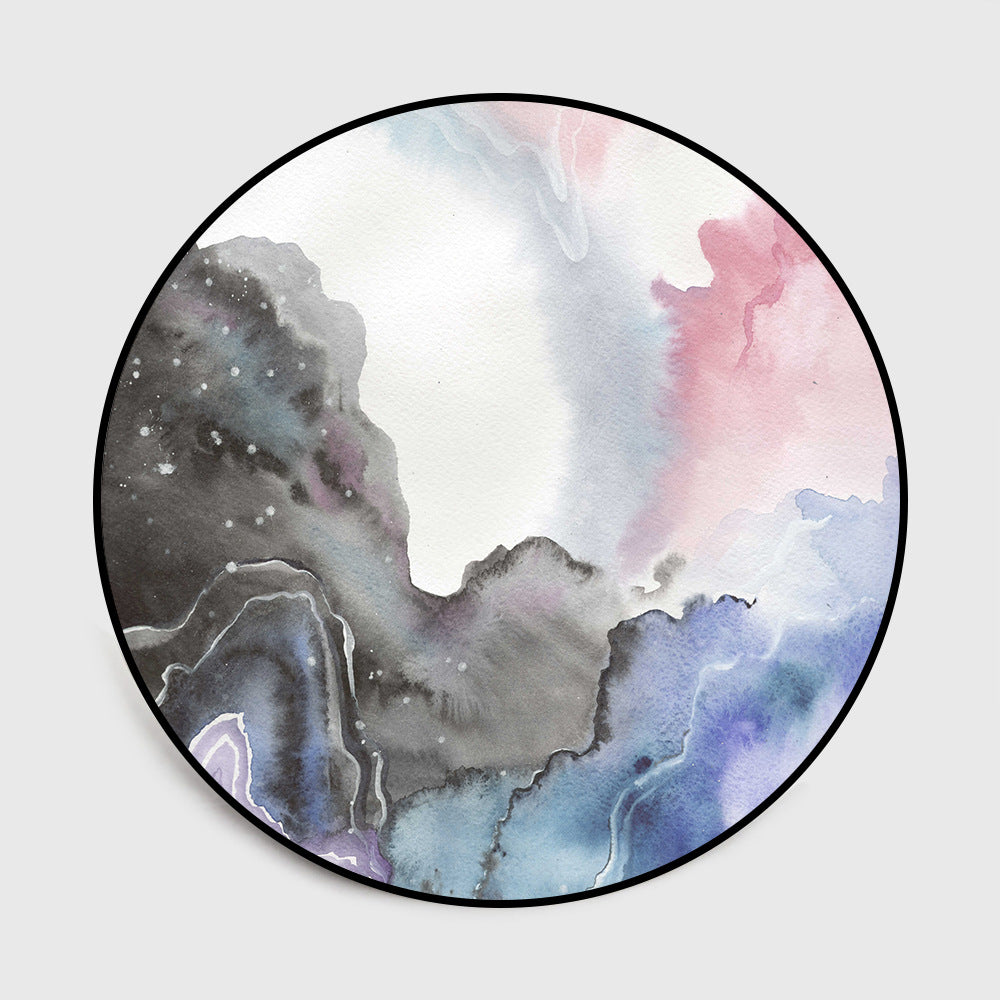 Watercolor Hill Round Rugs - HOMYEA