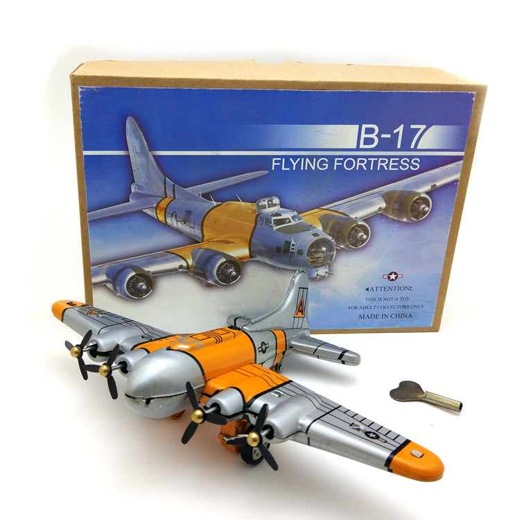 Creative Retro Bombing Plane Tin Wind-up Toy - HOMYEA