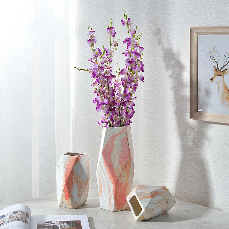 Rose Red Geometric Cutting Table Vases - HOMYEA