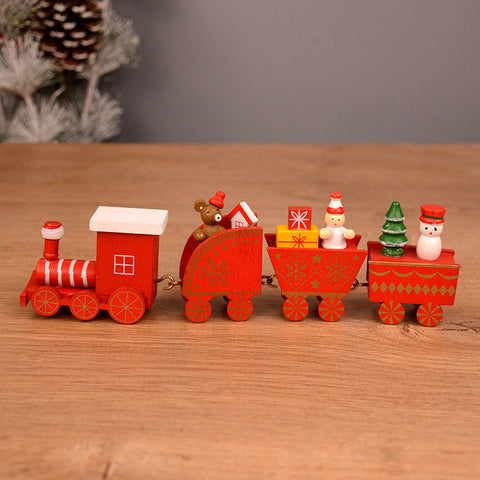 Wooden Christmas Toy Train - HOMYEA