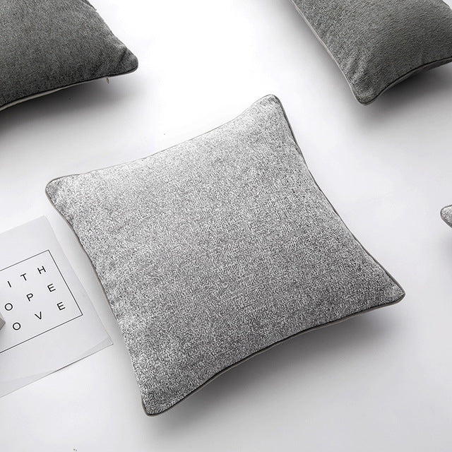 Gray Square Pillow Cover - HOMYEA