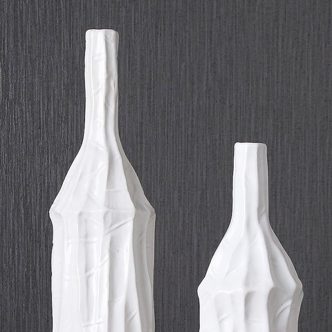 Simple White Art Slender Vases - HOMYEA