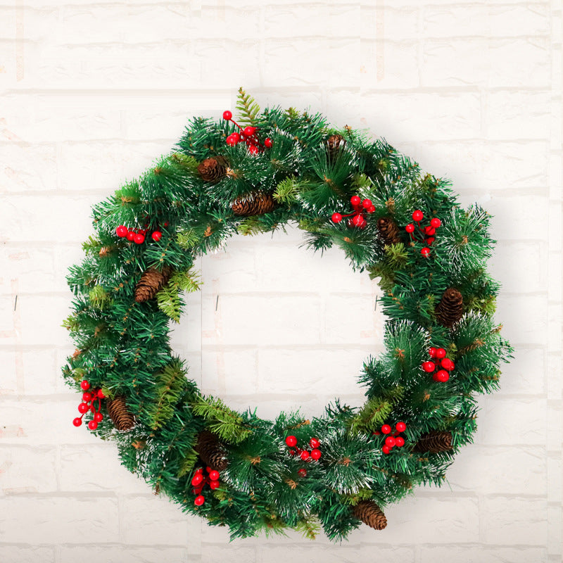 Christmas Pine Needle and Pine Cone Wreath - HOMYEA