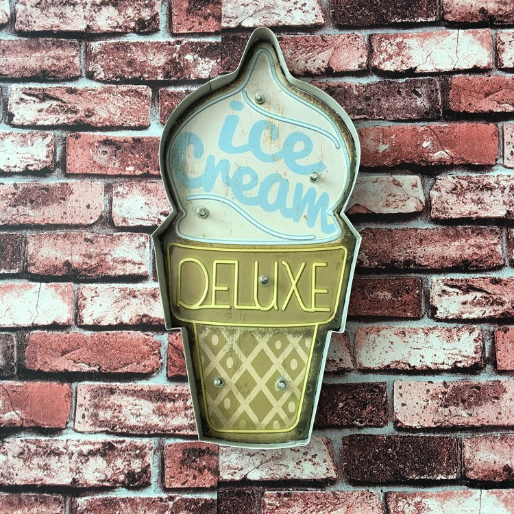 Vintage Metal Ice Cream Led Lights - HOMYEA