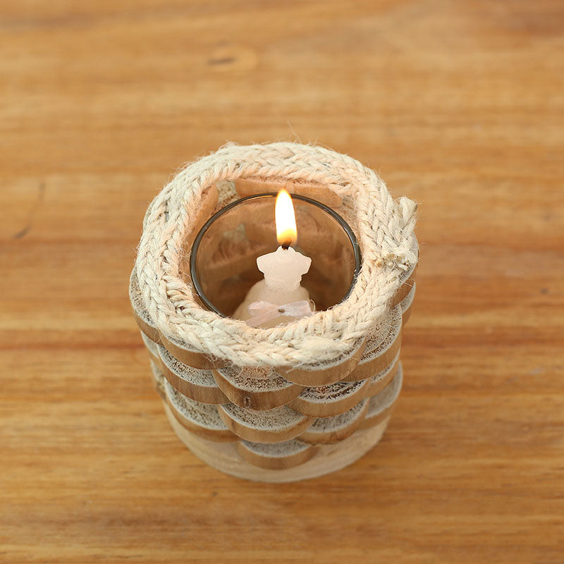 Creative Wooden Handmade Candle Holder - HOMYEA