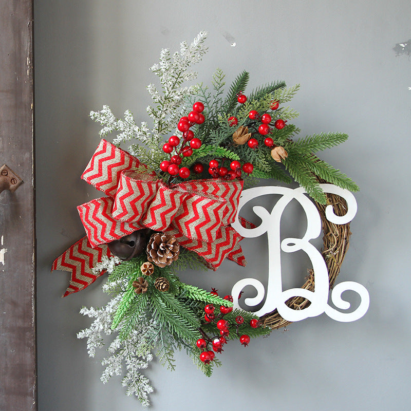 Christmas Rattan Bow Wreath - HOMYEA