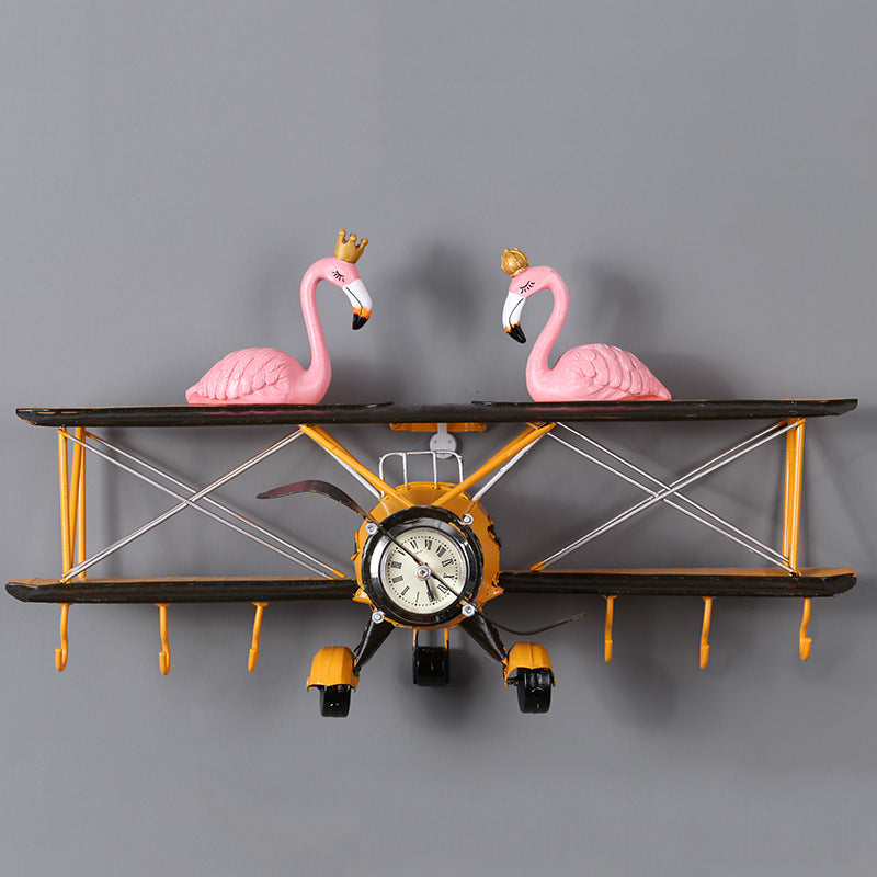 Retro Iron Aircraft Clock - HOMYEA