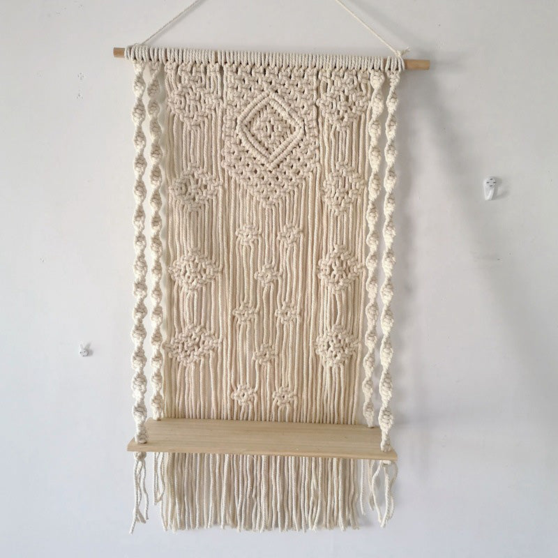 Hand Woven Tapestry with Shelf - HOMYEA