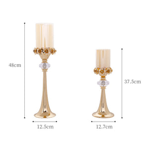 Golden Candlelight Dinner Props Candle Holders - HOMYEA