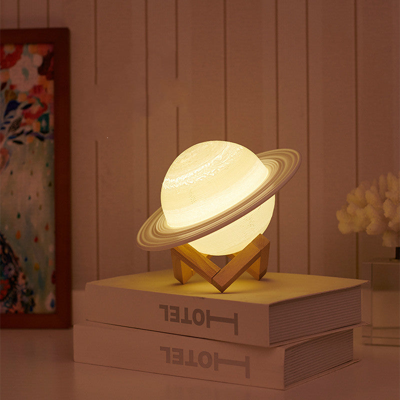 3D Printed Rechargeable Saturn Lamp - HOMYEA