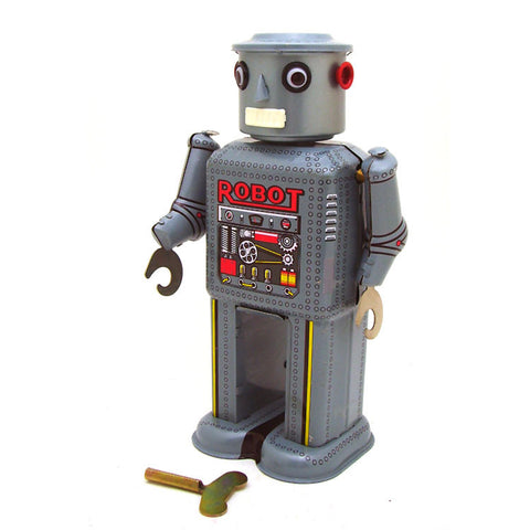 Creative Retro Nostalgic Silver Robot Wind-up Toy - HOMYEA