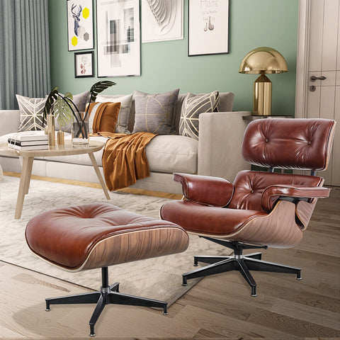 Eames Recliner Leather Sofa Recliner - Only Available for Buyers in USA - HOMYEA