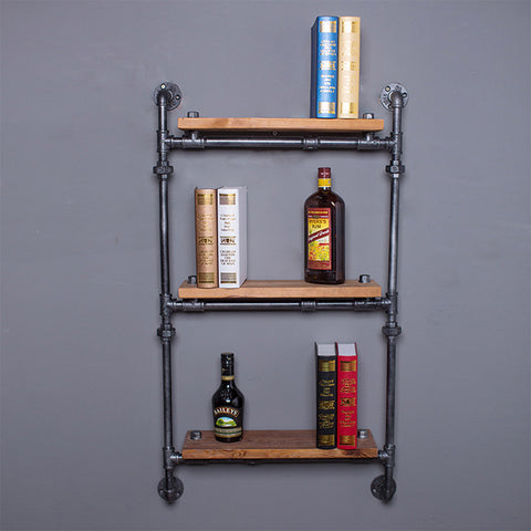 Wall Metal Tube Bookshelf - HOMYEA