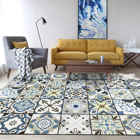 Mosaic Pattern Polyester Rugs - HOMYEA