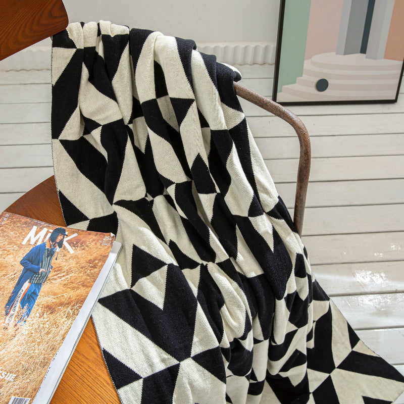 Geometric Cotton Blanket - HOMYEA